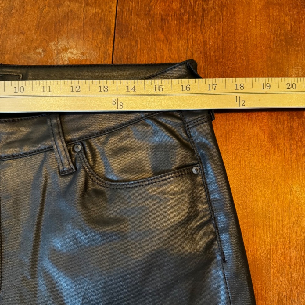 KUT from the Kloth Pants Womens 12 Black Coated Skinny KP2100MA1N Faux Leather - Picture 6 of 11